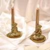 Aluminium Pair of Yoga Monkey Candle Holder for Home Decoration | Antique Gold Decorative Stag Candle Stand for Home Decor
