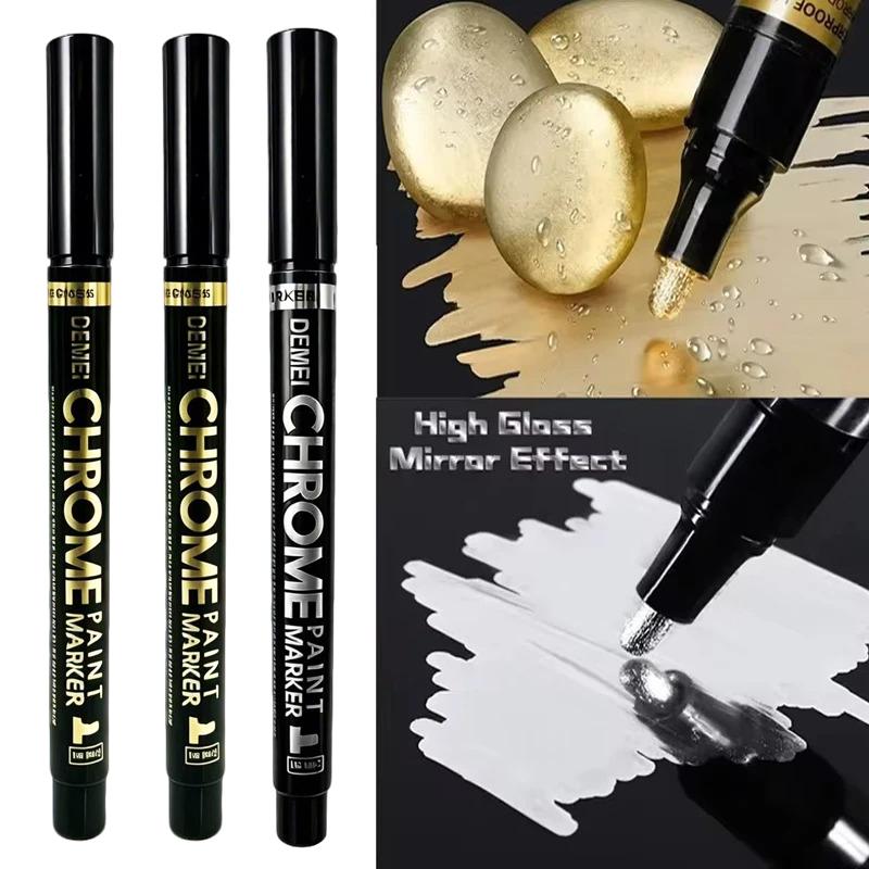 1-20Pcs Mirror Marker Pen DIY Reflective Paint Pens Mirror Markers Chrome Gold SILVER Marker Signature Car Styling Art Craftwork