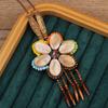 Bohemian Retro Exotic Style Handmade Bohemian Geometric Pendant Ethnic Tribal Style Jewelry Niche Necklace