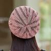 Women's Single Layer Hollow Slouchy Hat Summer Stylish Rhinestone Flower Turban Fashion Lace Pull-On Cap