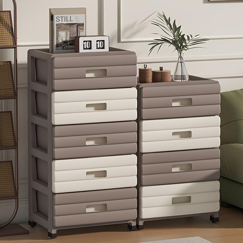 Dulap de depozitare tip sertar cu 5 straturi, cu fante, pentru casă, living, dulap de depozitare jucării, dulap îngust, noptieră simplă