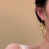 Retro Distressed Diamond-Encrusted Large Ring Earrings Feminine Charm Ear Rings Exquisite Facial Feature Earrings Fashionable