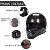Motorcycle Cafe Racer Helmet Full Face Helmet For Man Women Vintage 3K Carbon Fiber Pattern Casque Moto Four Seasons