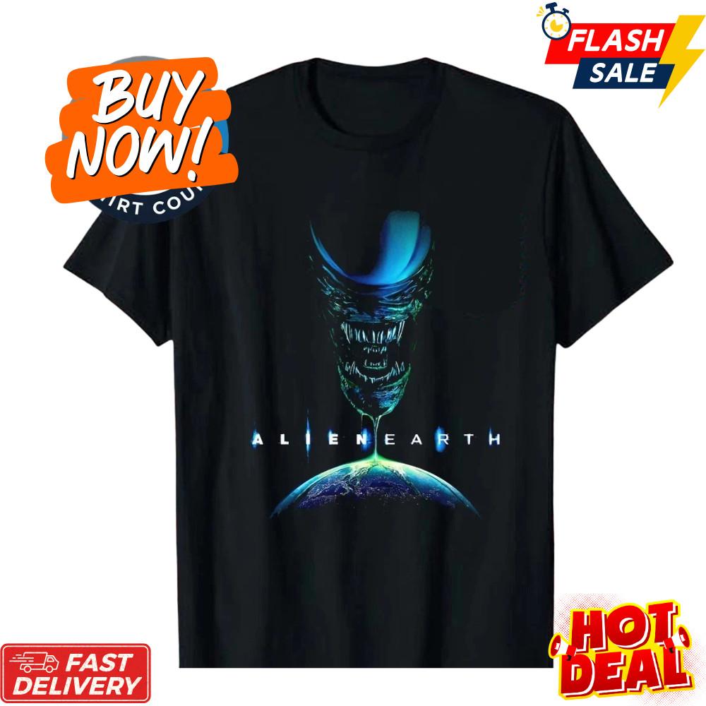 

Hot Alien Earth 2025 Inspired Unisex Shirt Sci-Fi Space Graphic Tee Size S-5XL Unisex T-Shirt XXL