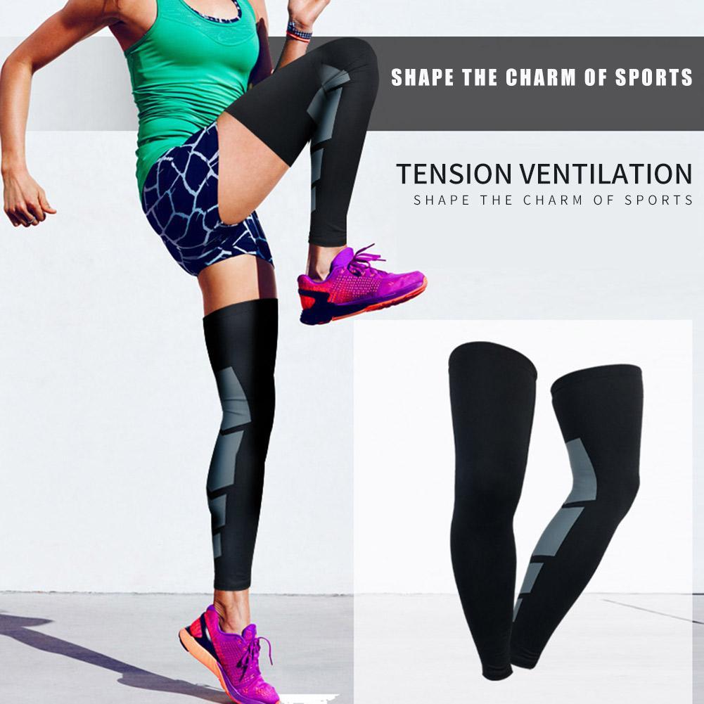 1pc Kneepad Hit Color Basketball Football Leg Sleeve Knee Protector Anti-collision Long Kneepad Outdoor Sports
