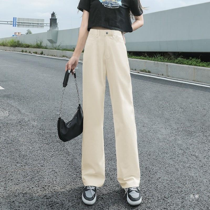 Women High Waist Wide Leg Jeans Loose Straight Cut Denim Trousers Light Blue Fall 2026