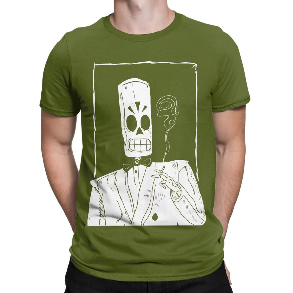 Unisex TShirt Skeleton Smoking Vintage Cotton Tees Short Sleeve T Shirt Round Collar Clothes Gift Idea