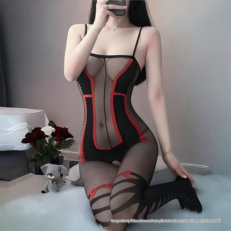 Sheer Temptation Lingerie Set: Tearable Bodysuit & Stockings