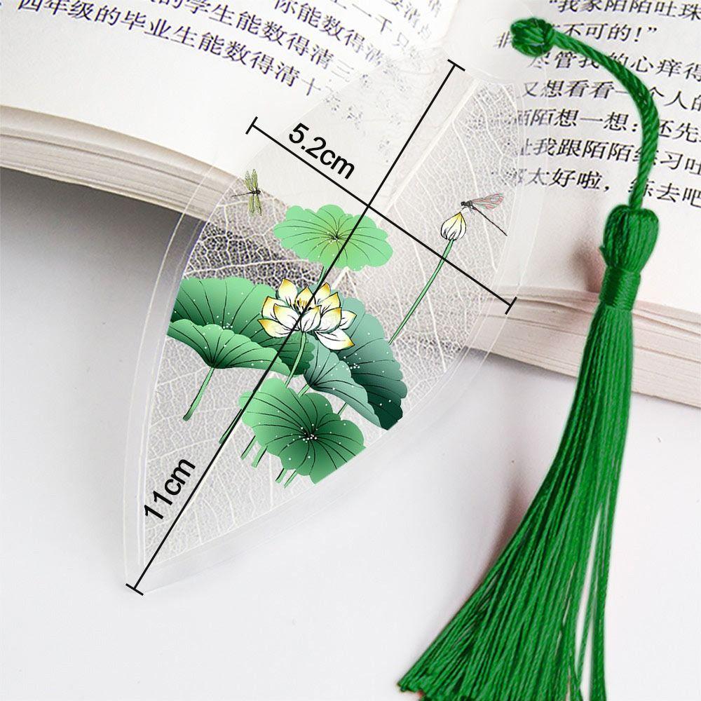 Chinese Archaic  Bookmarks Colorful Leaf Vein Bookmark Landscape Painting Bookmarks  Students