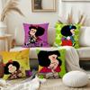 Cartoon Cute M-Mafalda Pillow Case Square Double-Sided Printing Sofa Cushion Cover Pillowcase Bedroom Bedside