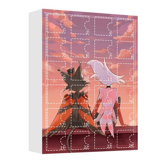 Hazbin Hotel Advent Calendar 24 Day Christmas Countdown Box with Unique Window Design Multifunctional Holiday Decoration for Kids Rooms Houses Cars
