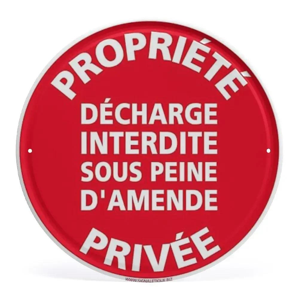 Round Metal Sign No Trespassing Aluminum Sign Private Road Warning Video Surveillance Wall Poster Plate Rigid Safety Sign for Ya