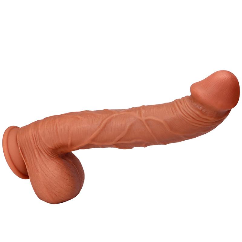 Kvinnelig dobbeltlags silikon Super lang penis Big Mac Simuleringsdildo Super tykk Super Big Dildo