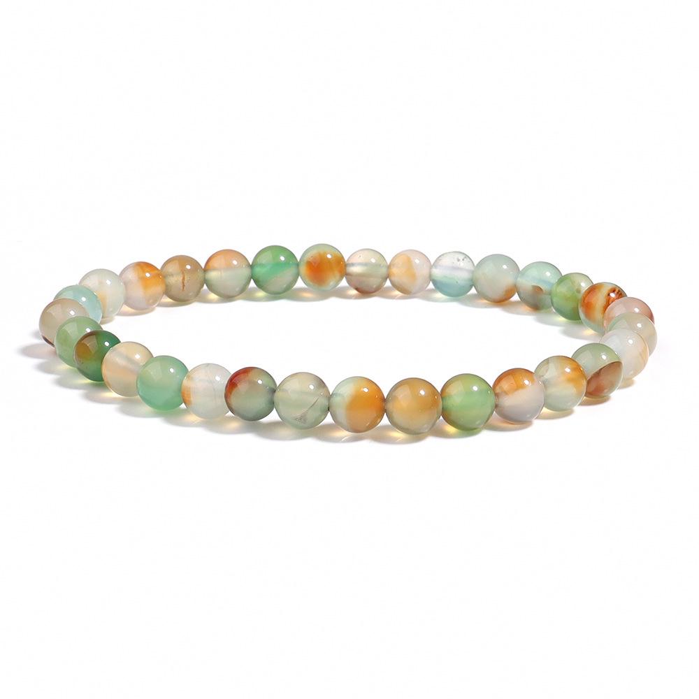 

Браслет из натурального виноградного агата ручной работы - Этнический стиль, красочный, эластичный, ручное украшение, подарок