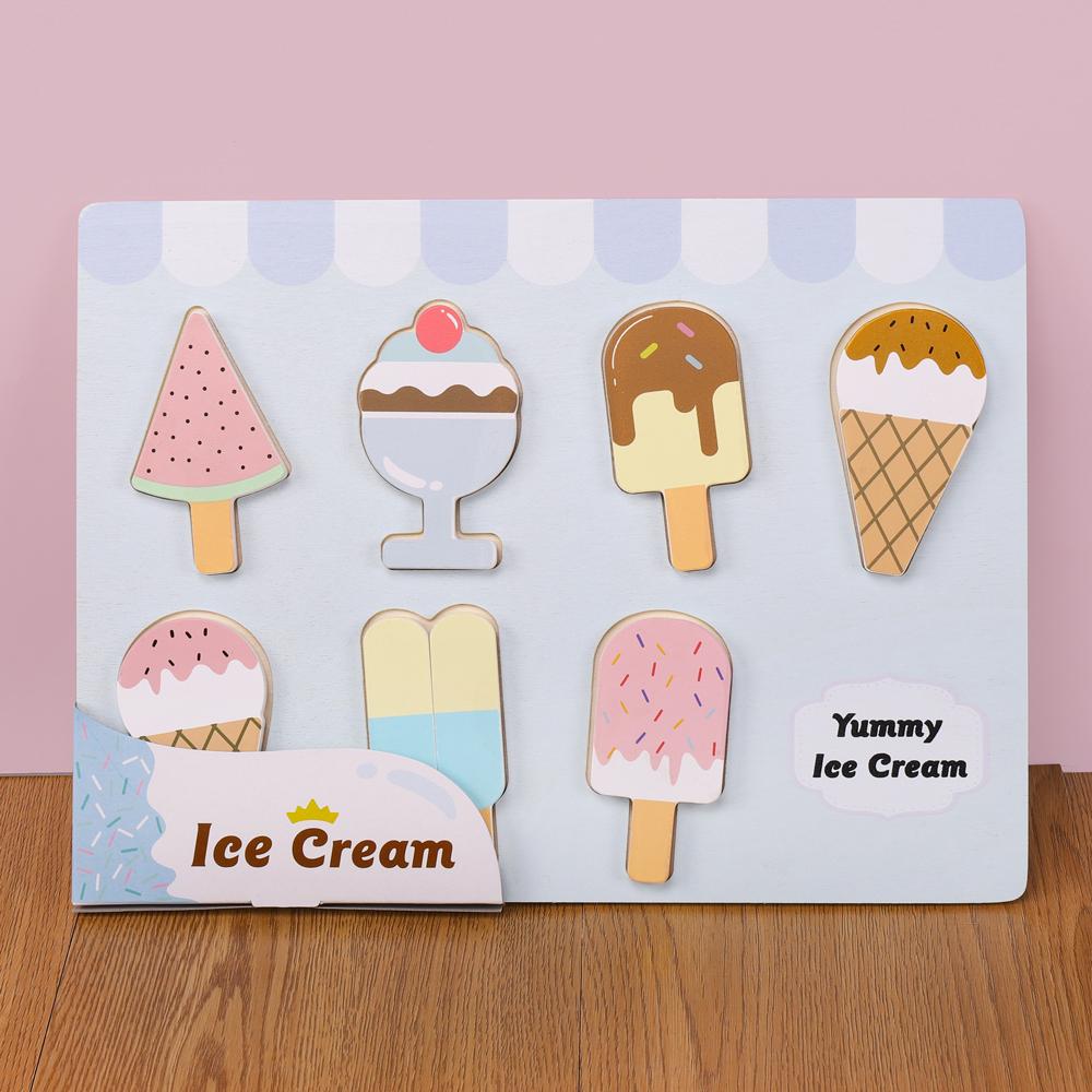 The American ice cream board toy consists of 7 ice creams of different colors and shapes