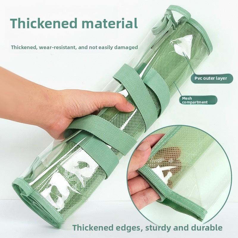 Thick Handled Document Folder Transparent Waterproof Durable Student Tutoring Paper Homework Book Storage Bag Organizer Pouch