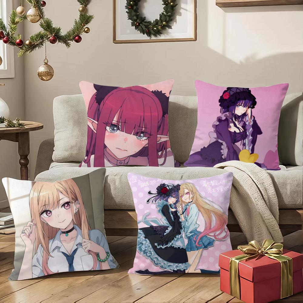 Anime Girl Cartoon MMy DressUp Darling Pillow Case DoubleSided Printing Short Plush Sofa Cushion Cover Bedroom Bedside Pillow