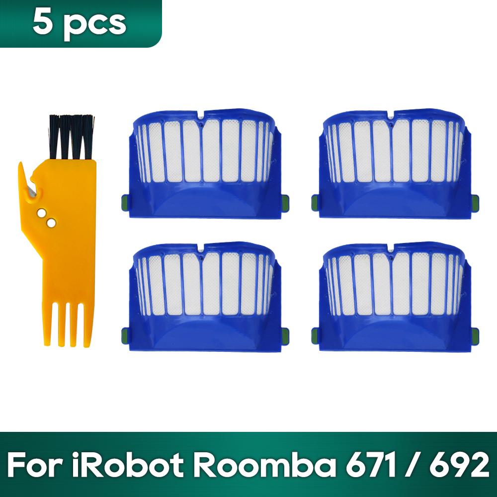 Compatible For iRobot Roomba 692/671/660/651/650/630/620/614 Accessories Parts Kit Robot Vacuum Main Side Brush Hepa Filter