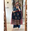 Women Party Wear Top Tunic Kurta Pant Dupatta Set Indian Bollywood Cotton Kurti 2384
