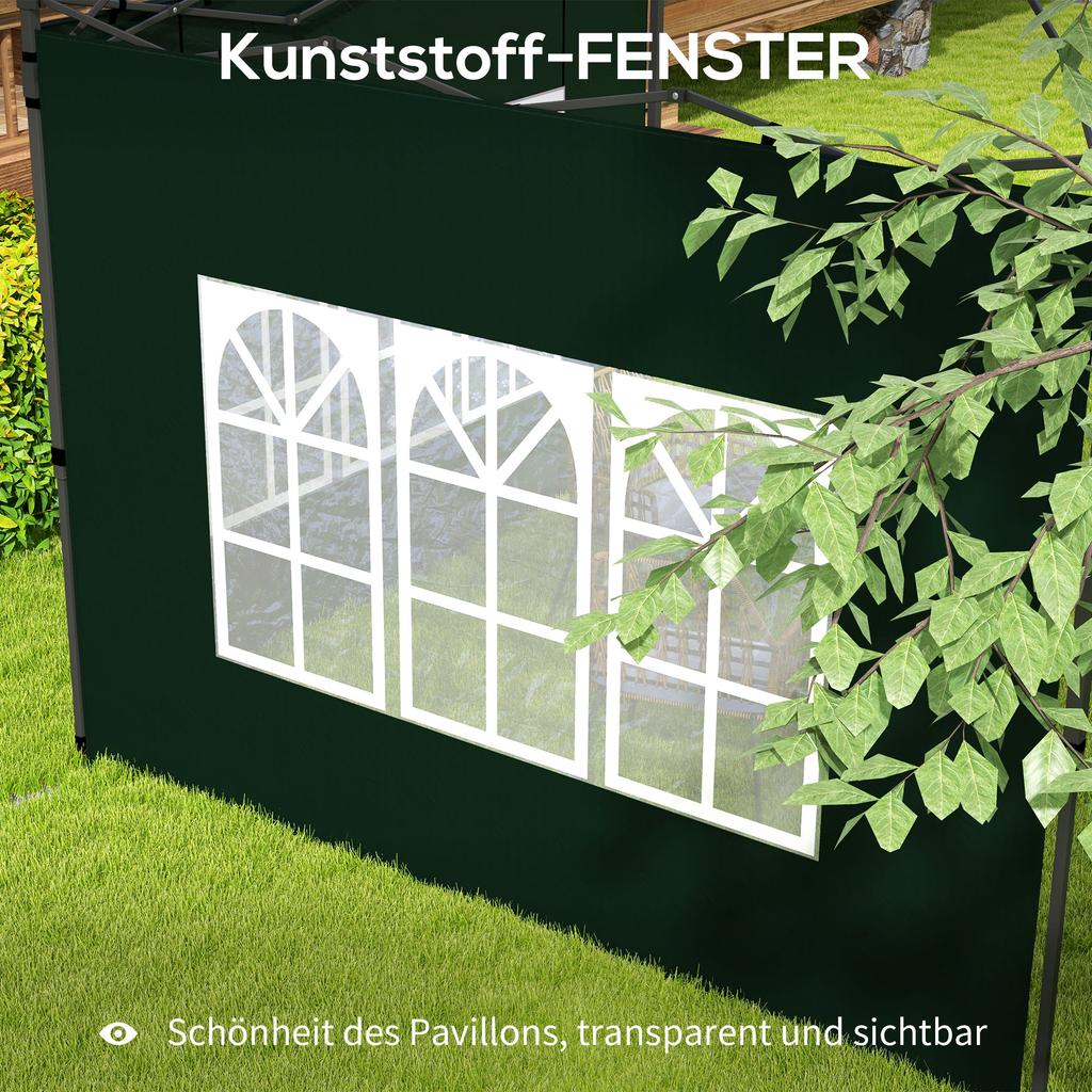 Set of Two 3 X 3m Gazebo Frame Replacement Walls - Green