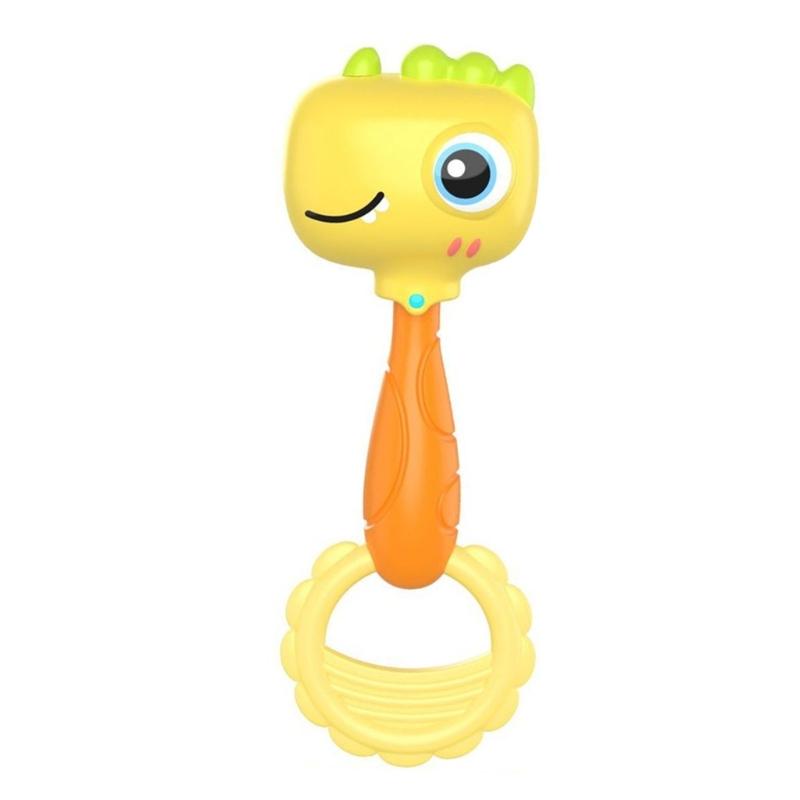 Handheld Shaker Toy for Infant Cartoon Dinosaur Newborns Gift Fun Activity Baby Shaker for 0-12 Month Baby Grasp Toy