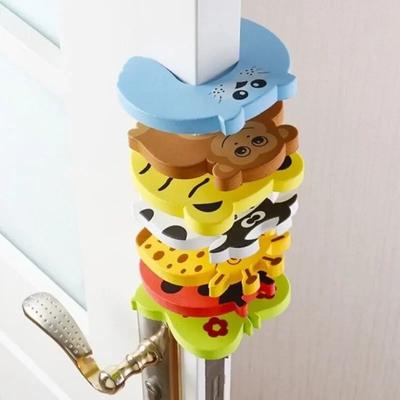 2/5 st Babysäkerhets Dörrstopp för Nyfödd Möbel Skydd Anti-kläm Hand Söt Djur Vård Barnlås Fingerskydd