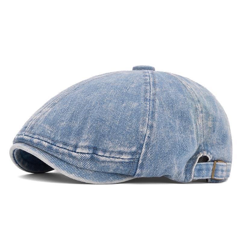 

Винтажный джинсовый берет осенняя кепка газетчика мужская британская кепка светло-синий