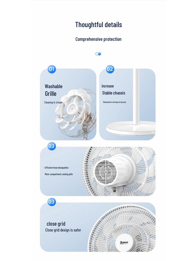 Silent Oscillating Floor Fan with Remote Control for Home or Office