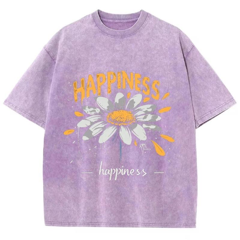 Malibu Beach Washed T-Shirt Women Letter Printing Cotton T Shirt Comfortable Crewneck Tops Casual Oversized Tees Female Clothes