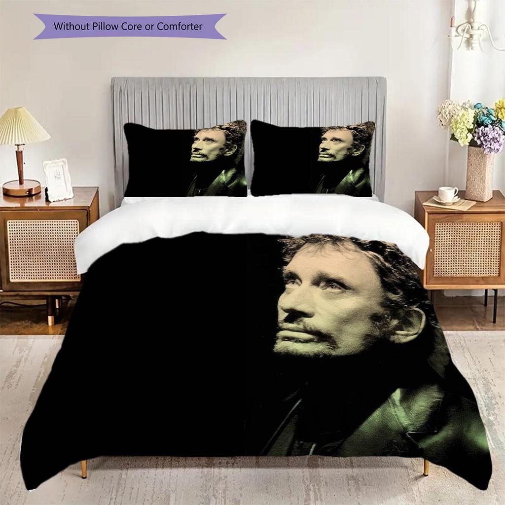 Johnny Hallyday De Lamour Legacy Bedding (1 * duvet cover + 2 * pillowcase, without core) 2D Flat Bedding set Soft and comfortable