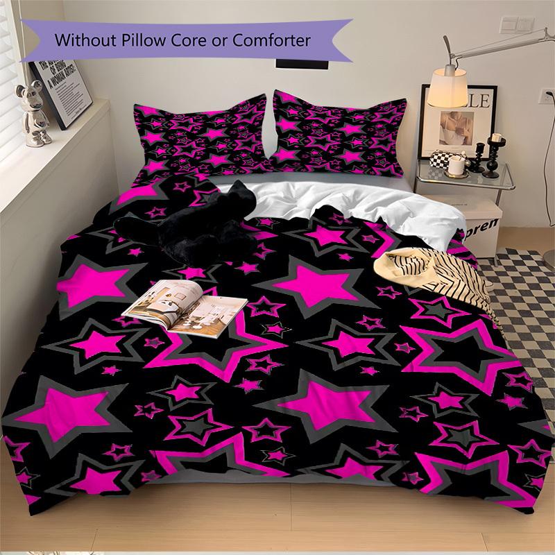 3pcs Starry Pattern Bedding Set, Breathable and Soft, Suitable for Bedroom Decor (1*Duvet Cover + 1/2*Pillowcases, No Core) Yy250821134