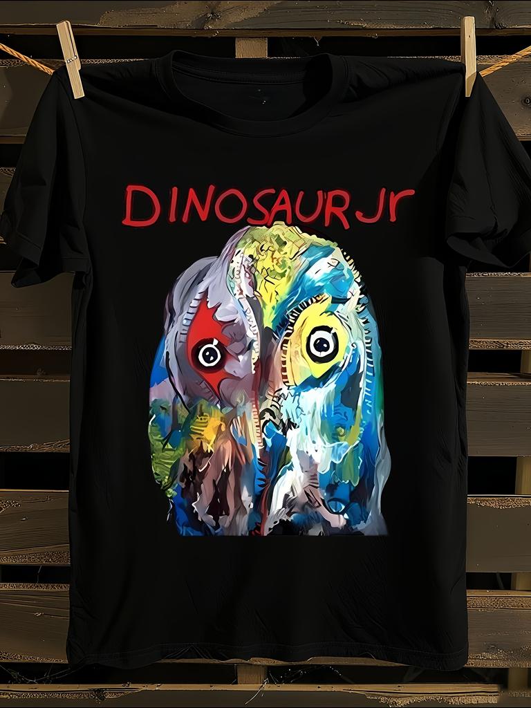 Dinosaur Jr 90s Band Graphic T-Shirt Mens Tshirt Womens Tshirts with Letters Print Short Sleeves T-Shirt Casual Street Tee Shirt Top