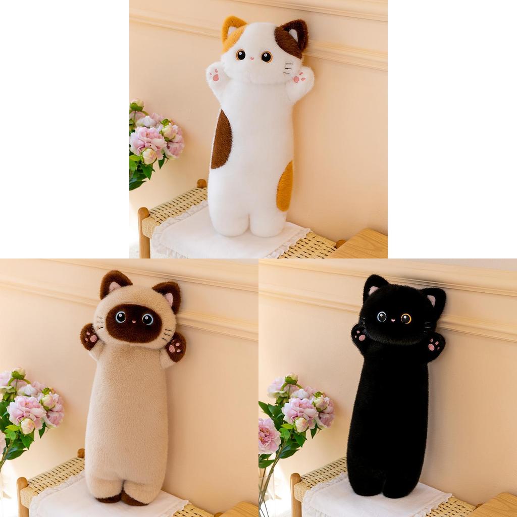 Cute Cat Cartoon Long Body Pillow With Soft Plush For Girls Sleep And Relaxation