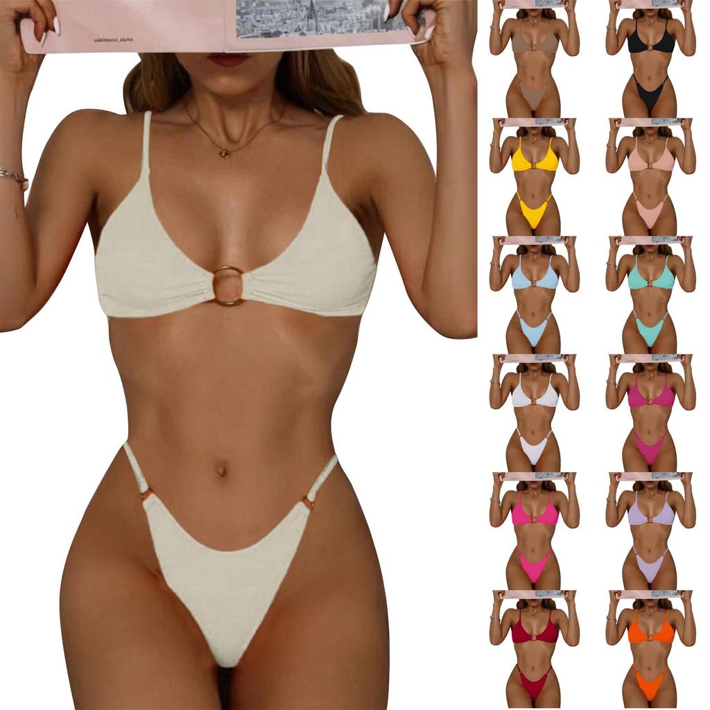 Women's Fashion Sexy Ribbed Two-Piece Bikini Swimsuit