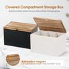 Wood Tampon Holder Sanitary Napkin Storage Bin with Lid and 2 Removable Dividers Feminine Product Organizer for Kitchen Bathroom