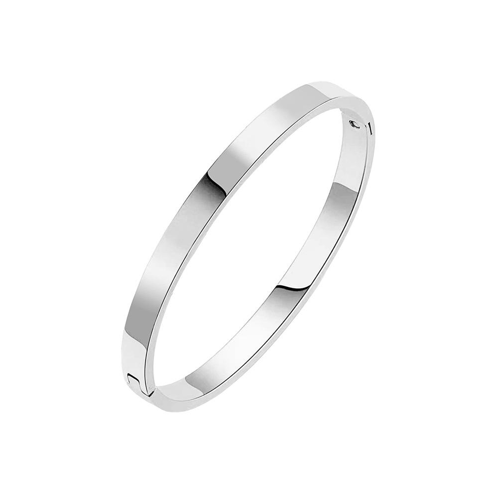 Lady's open bracelet with plain ring of stainless steel, fashionable bracelet