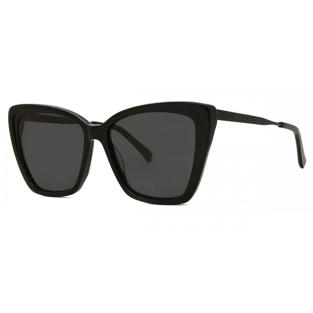 DIFF Becky Polarized Black+dark Smoke Lens Unisex Sunglasses