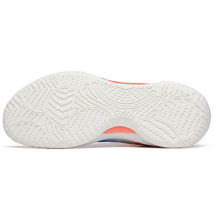 New Anta Cement Bubble 2.0 Cushioned Slip Resistant Low Top Performance Basketball Shoes White Blue Red Hot Orange 112221610-7