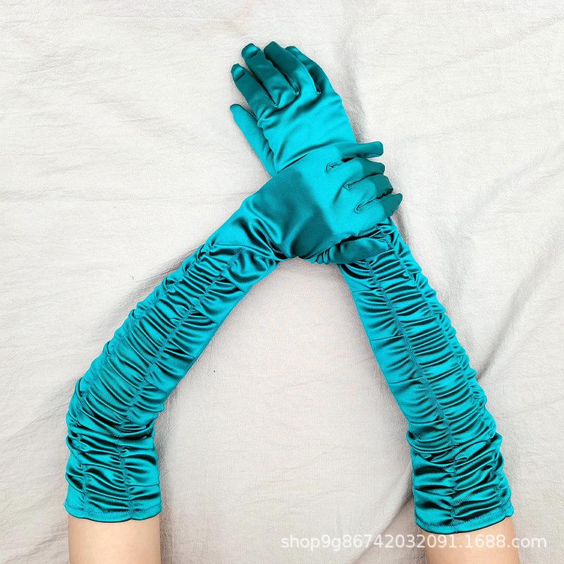 Satin Satin Gloves Long Ladies Halloween Gloves Sexy Dinner Gloves Wedding Gloves Matte Satin Gloves