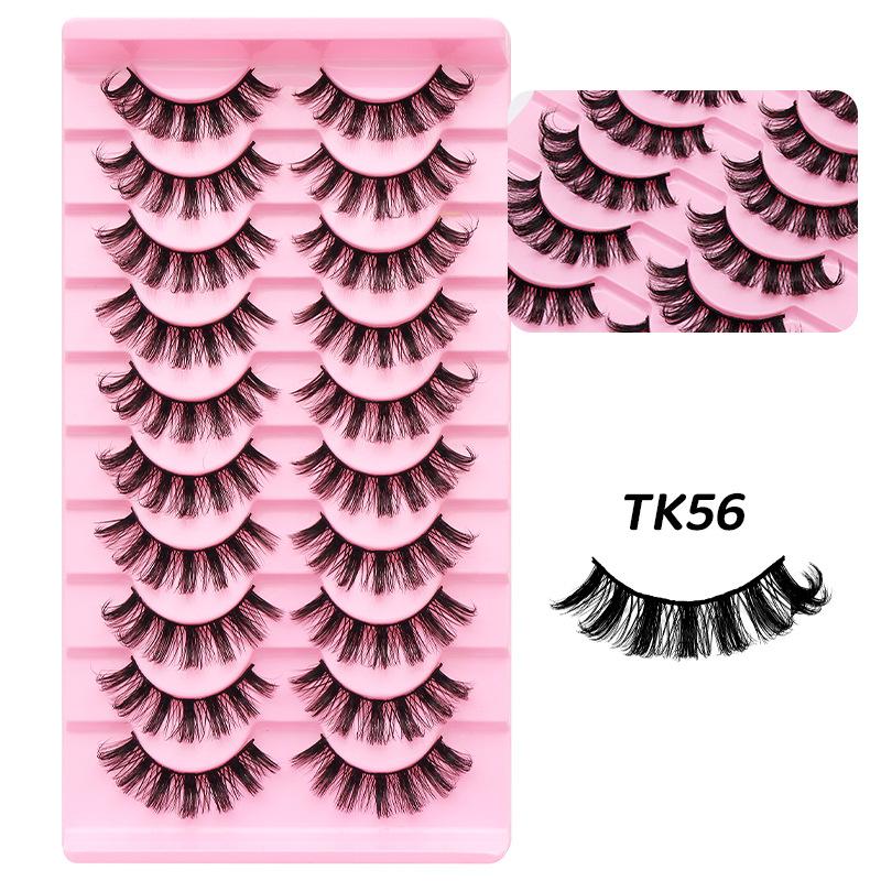 10 Pairs of False Eyelash Factory DD Curled Eyelashes Curled Eyelashes