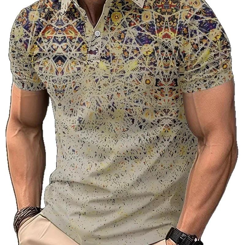 Men's Business and Leisure Printed Waffle Polo Shirt