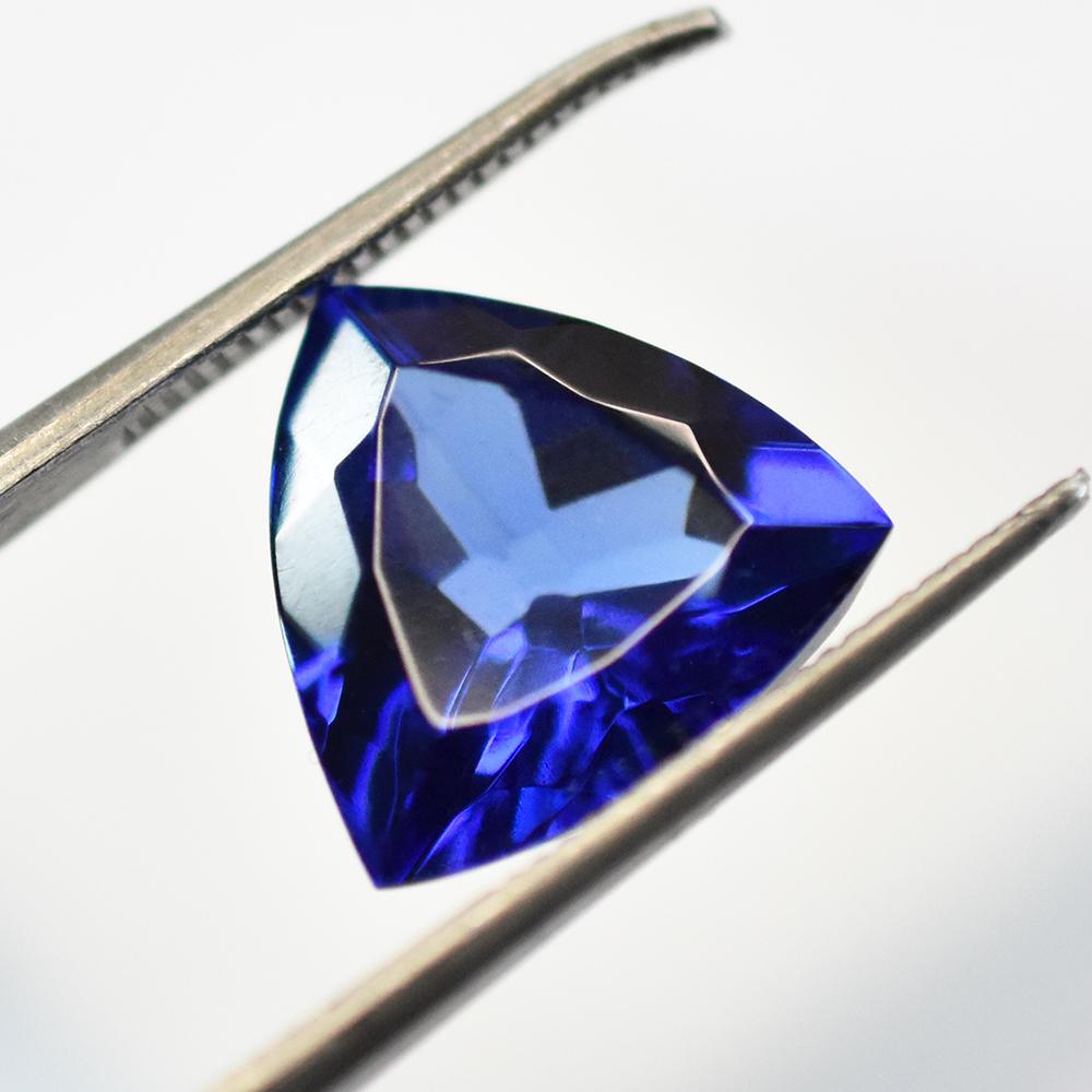 Natural Blue Tanzanite Loose Gemstone 7 Ct Trillion Shape for Jewelry Making and Gem Collections