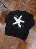 Unisex Korean Lazy Star Embroidered Round Neck Sweater - Casual Autumn/Winter Knit Top
