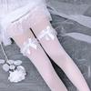 Fashion Thin Korean Style Elastic Women Hosiery Bow Stockings Polyester High Knee Socks