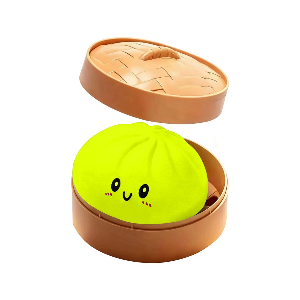 Glowing Bun Slow Toy Stress Relief Toy And Pinch Little Steamed Bun Simulation Bun Stress Relief (with Steamer )