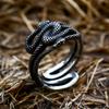 Punk Módní Dvojité Hadí Prsteny pro Muže Ženy Otevírací 316L Nerezová Ocel Ouroboros Viking Prsten Osobnostní Šperky Párty Dárky