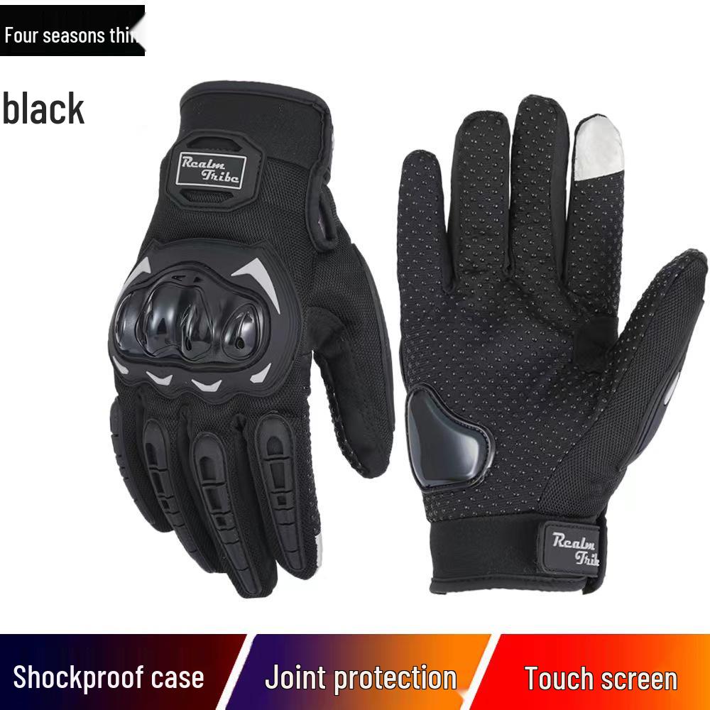 Luvas Antiderrapantes de Toque com Dedos Inteiros para Motociclismo e Corrida para Off-road, Equitação e Veículos Elétricos