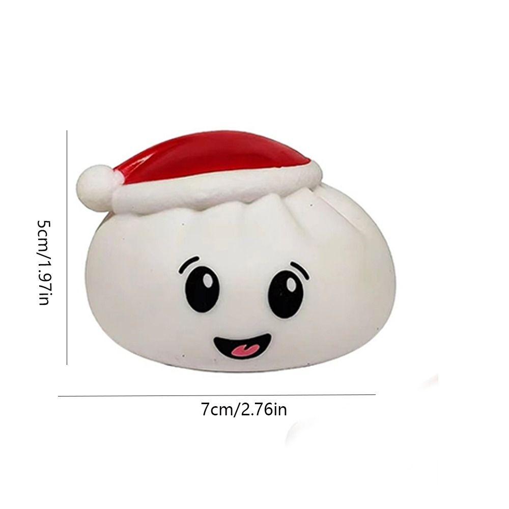 Sound Effect Christmas Hat Bun Squishy Toy Reusable Squeeze Fidget Toy Christmas Gift