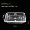 650ml Transparent Rectangular Disposable Plastic Food Containers with Lids