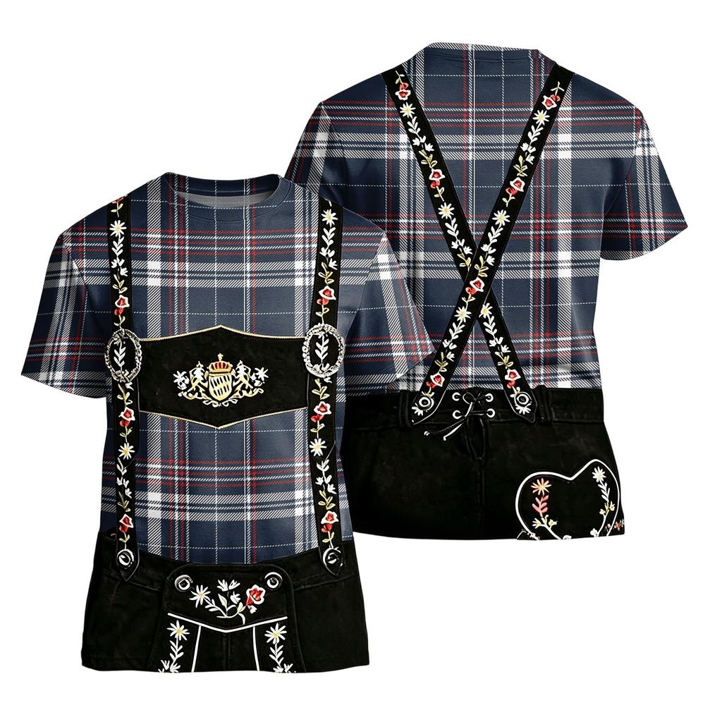 Men’s Retro Pattern Short Sleeve T Shirt with Vintage Festival Inspired Print Loose Fit Casual Summer Daily Top